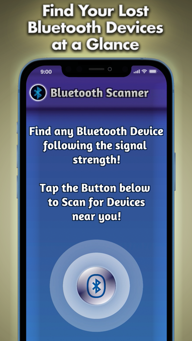 Bluetooth Scan Device Finder screenshot showing device list and search