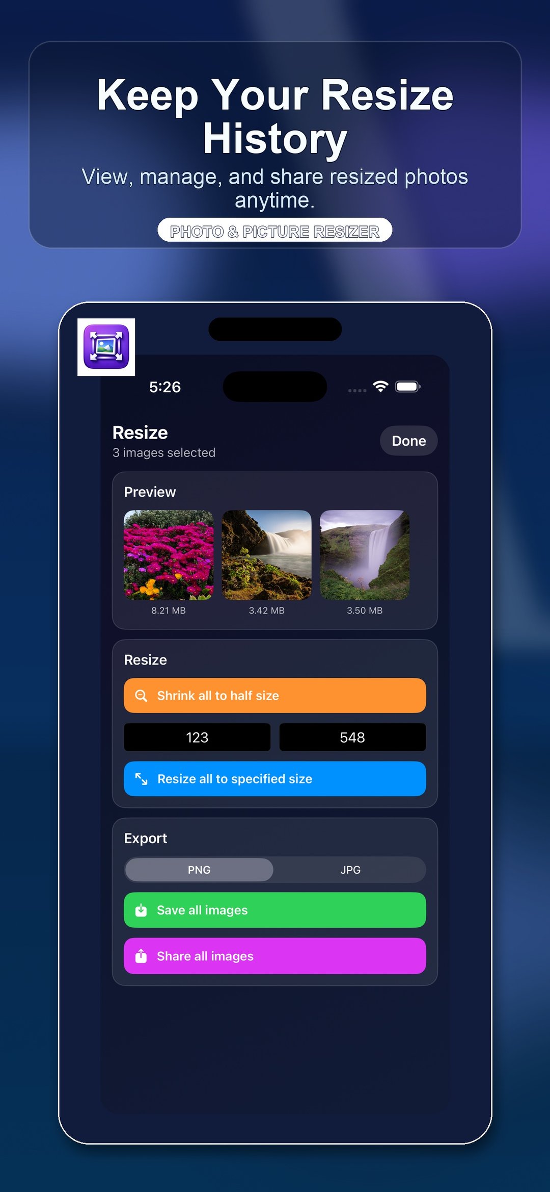 Photo & Picture Resizer screenshot 1