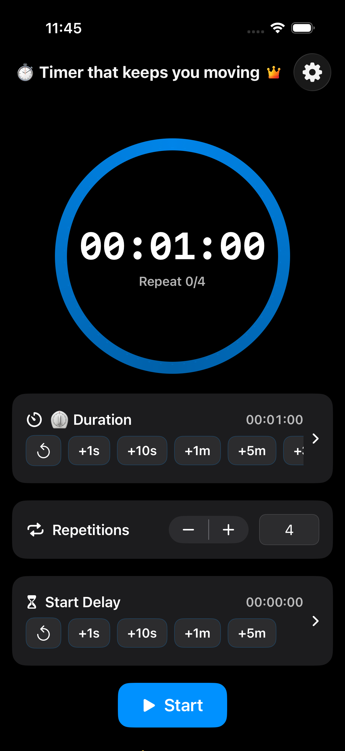 timeR dark focus screen